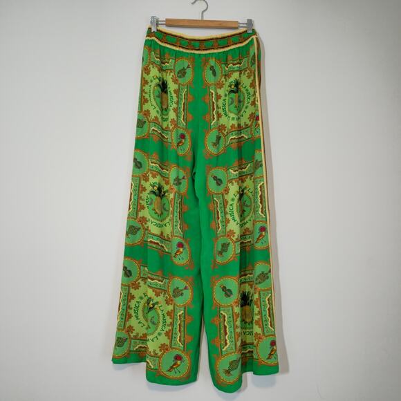 ALEMAIS Green Luxury Silk Relaxed Jogger Silhouette Pants La Musica Sz 10 NWT - Picture 4 of 11